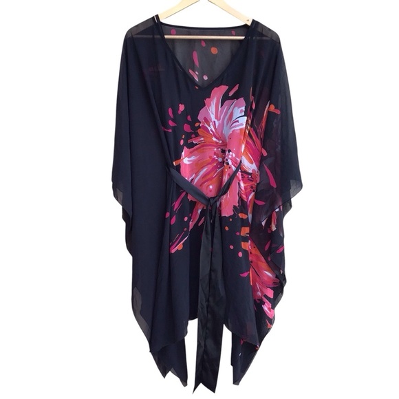 Bisou Bisou Floral Kimono Tank Dress Size Small - Picture 2 of 10